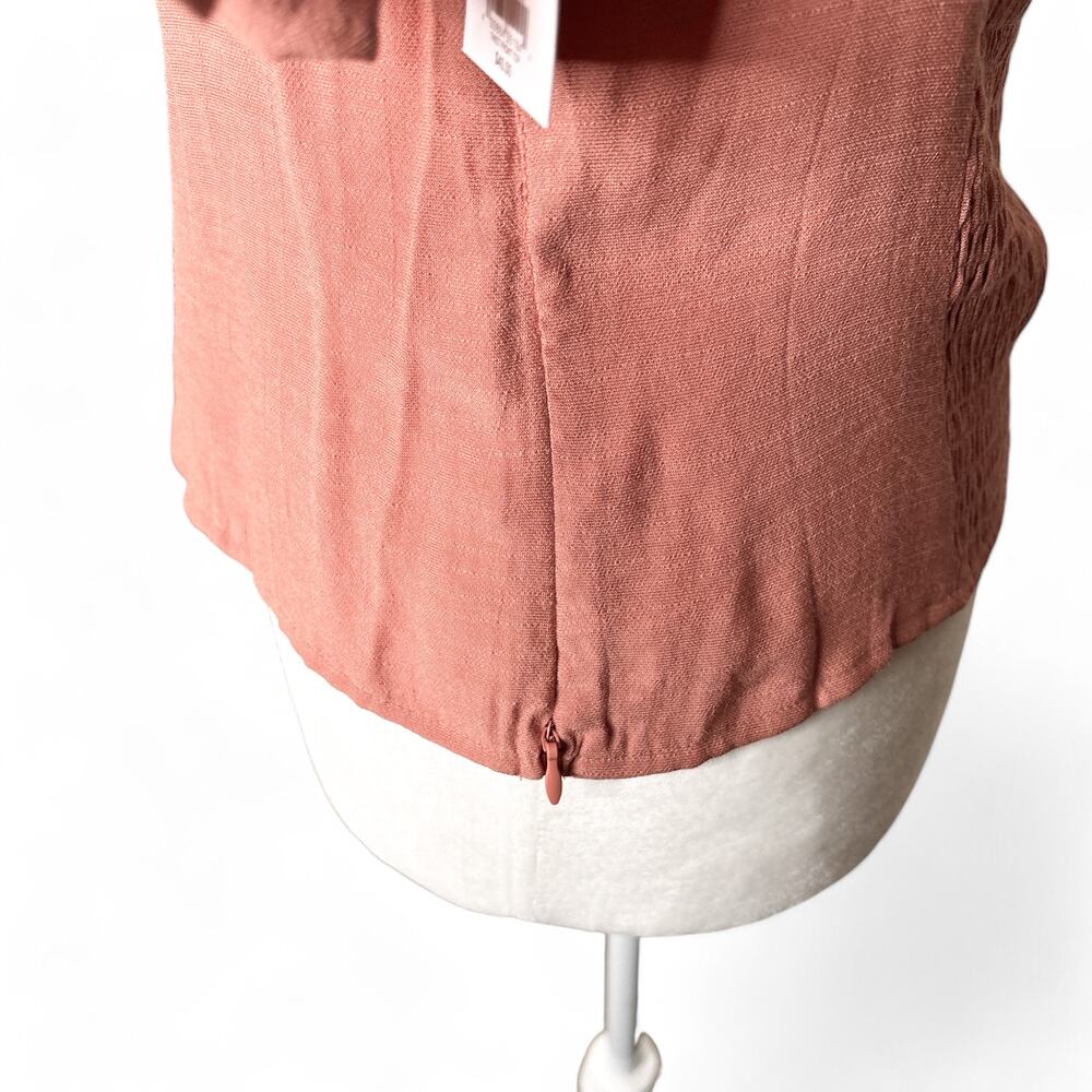 Nine West Twist Front Puff Sleeve Top Dusty Rose Medium - Picture 7 of 10